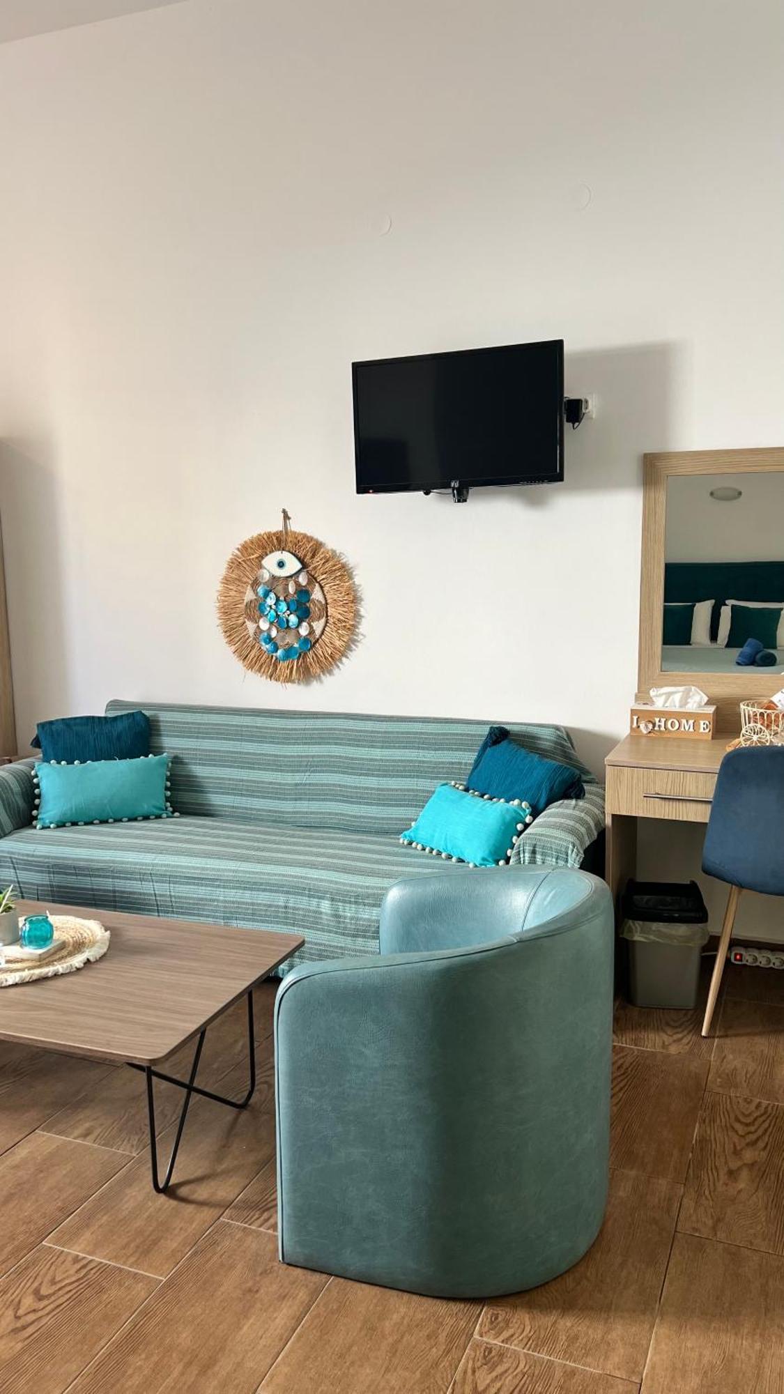 Grande Blue Suites With Private Bay Archangelos  Bagian luar foto